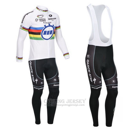 2013 Cycling Jersey UCI World Champion Lider Quick Step Long Sleeve and Bib Tight